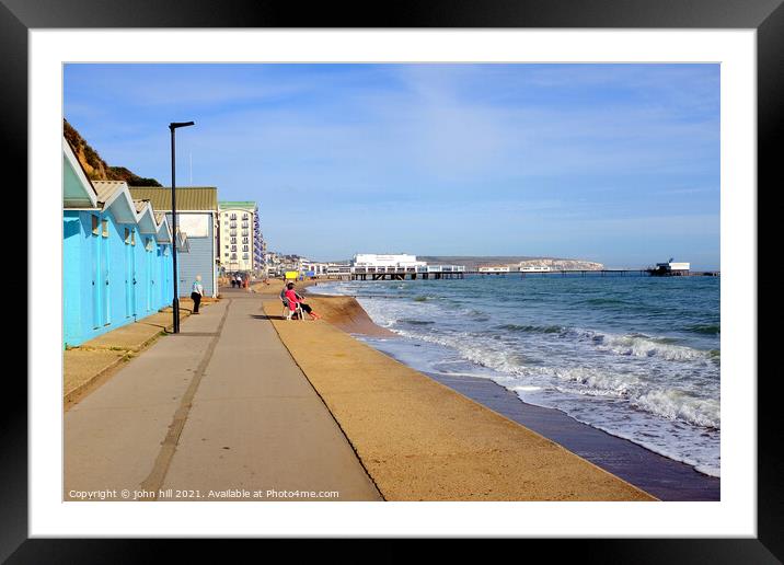 Sandown bay on the Isle of Wight. Framed Mounted Print by john hill