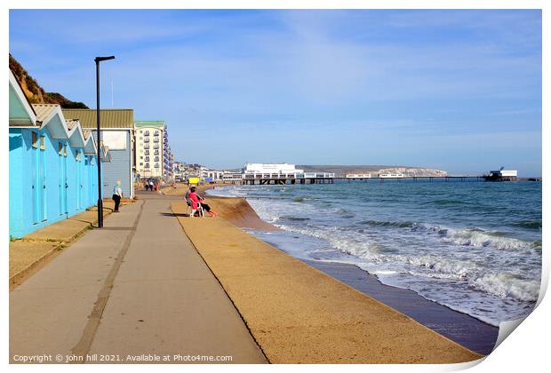 Sandown bay on the Isle of Wight. Print by john hill