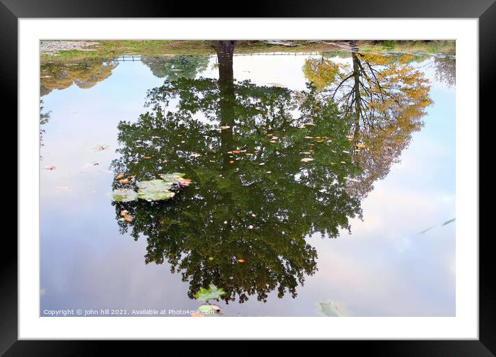 Autumn Reflections. Framed Mounted Print by john hill