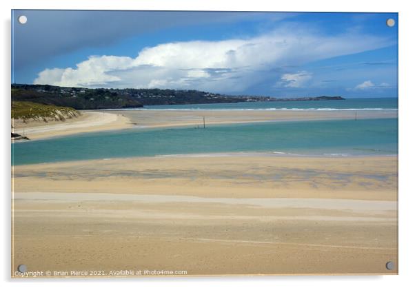 Hayle Beach and St Ives Bay Acrylic by Brian Pierce