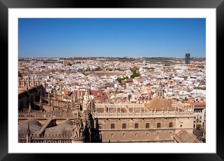 City of Seville Cityscape in Spain Framed Mounted Print by Artur Bogacki