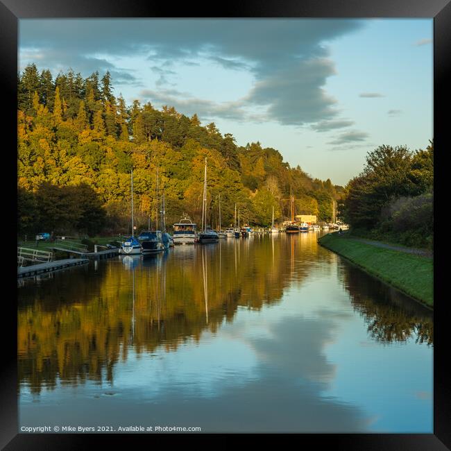 Boats tied up near Loch Ness Framed Print by Mike Byers