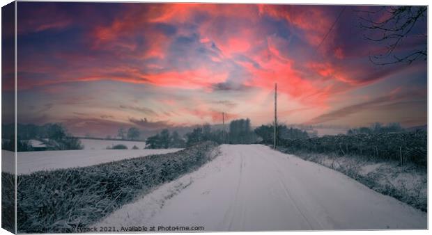 Winter sunset along the lanes Canvas Print by Paul Tyzack