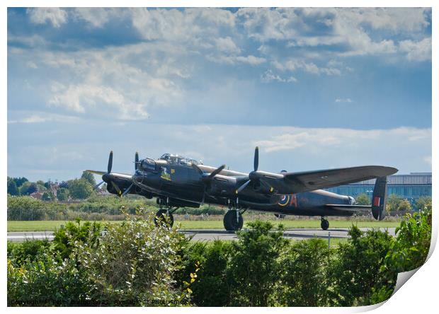 Canadian Lancaster Bomber 'Vera' at Southend Airport in 2014. Print by Peter Bolton