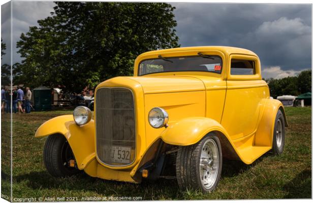 Yellow hot rod Canvas Print by Allan Bell