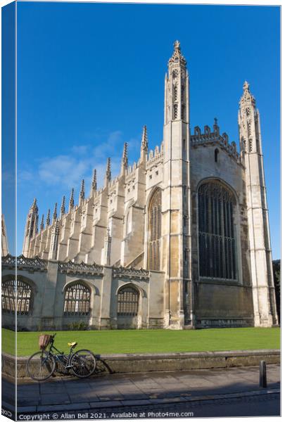Kings Chapel and Bicycle Canvas Print by Allan Bell