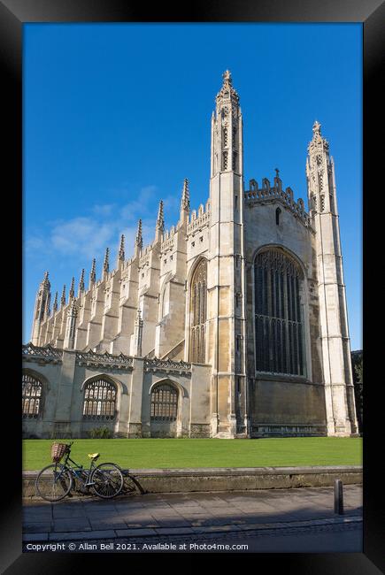 Kings Chapel and Bicycle Framed Print by Allan Bell