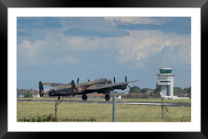 Lancaster Bomber PA474. Battle of Britain Memorial Flight.  Framed Mounted Print by Peter Bolton