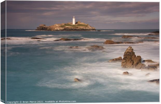 Godrevy Lighthouse, Hayle, St Ives Bay Canvas Print by Brian Pierce