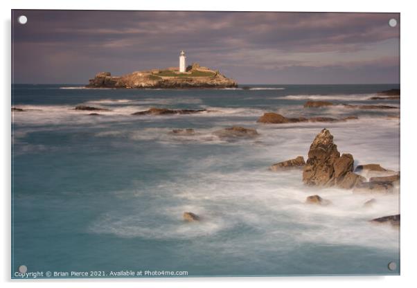Godrevy Lighthouse, Hayle, St Ives Bay Acrylic by Brian Pierce