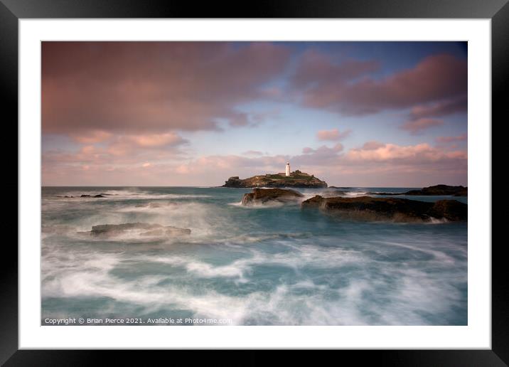 Godrevy Lighthouse, Hayle, St Ives Bay Framed Mounted Print by Brian Pierce