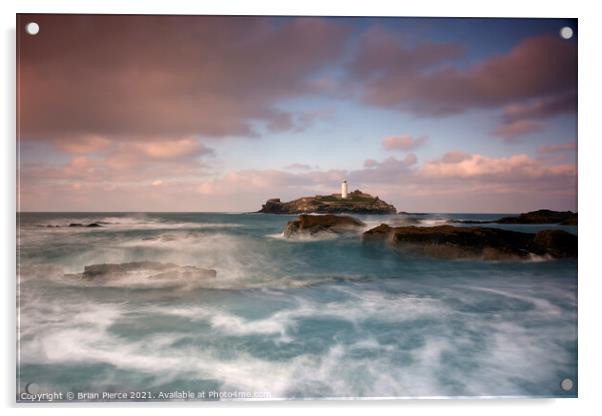 Godrevy Lighthouse, Hayle, St Ives Bay Acrylic by Brian Pierce