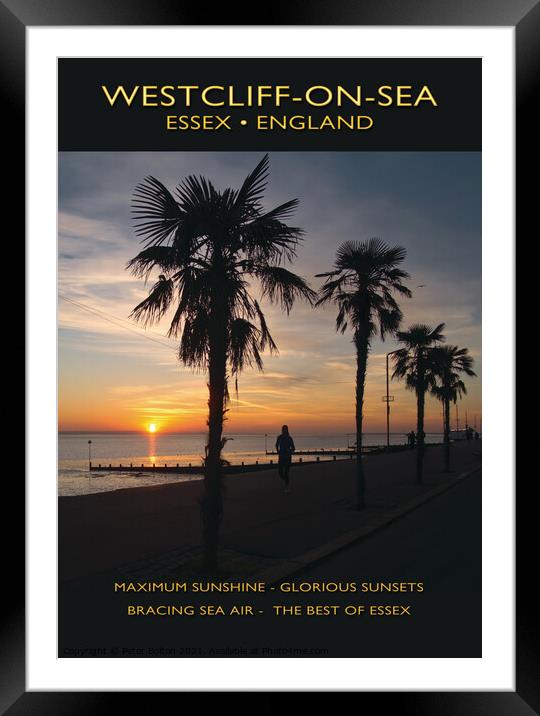 Graphic design wall poster advertising Westcliff on Sea, Essex, UK. Framed Mounted Print by Peter Bolton