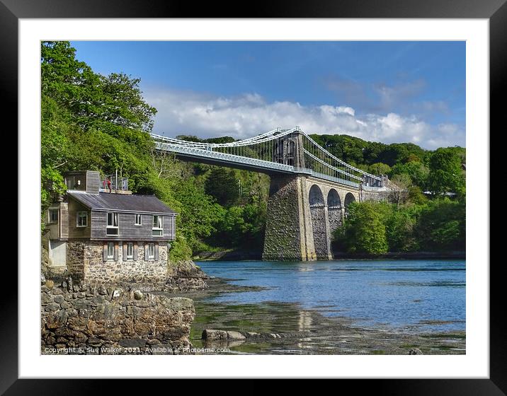 Menai Bridge, Anglesey  Framed Mounted Print by Sue Walker