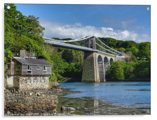 Menai Bridge, Anglesey  Acrylic by Sue Walker