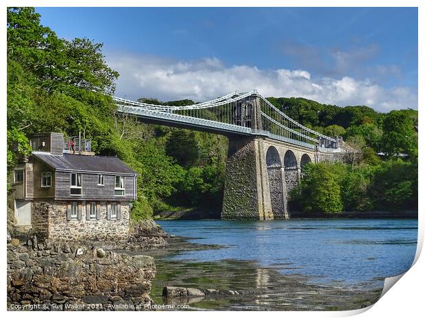 Menai Bridge, Anglesey  Print by Sue Walker