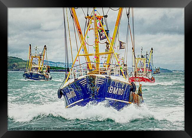 Churning Up The Sea Framed Print by Peter F Hunt