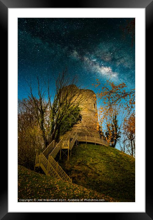 Milky Way over Bronllys Castle Framed Mounted Print by Joel Woodward