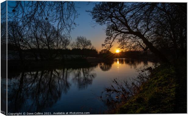 Teviot River at sunrise, Scottish Borders, UK Canvas Print by Dave Collins