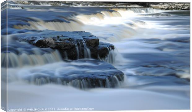 Aysgarth lower waterfalls 124  Canvas Print by PHILIP CHALK