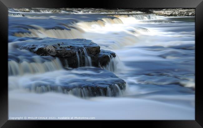 Aysgarth lower waterfalls 124  Framed Print by PHILIP CHALK