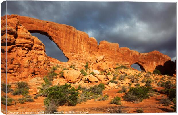North and South Windows, Arches National Park, Utah, USA Canvas Print by Geraint Tellem ARPS
