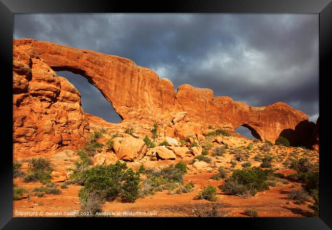 North and South Windows, Arches National Park, Utah, USA Framed Print by Geraint Tellem ARPS