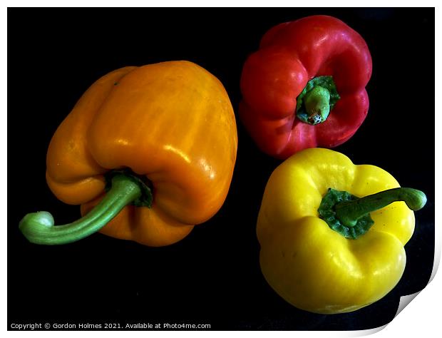 Peppers Print by Gordon Holmes