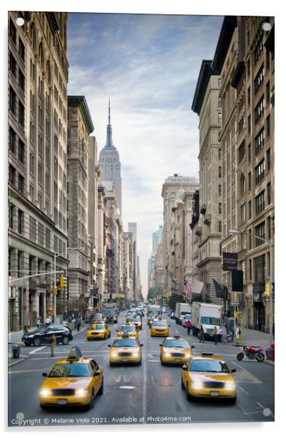 NEW YORK CITY 5th Avenue Traffic  Acrylic by Melanie Viola