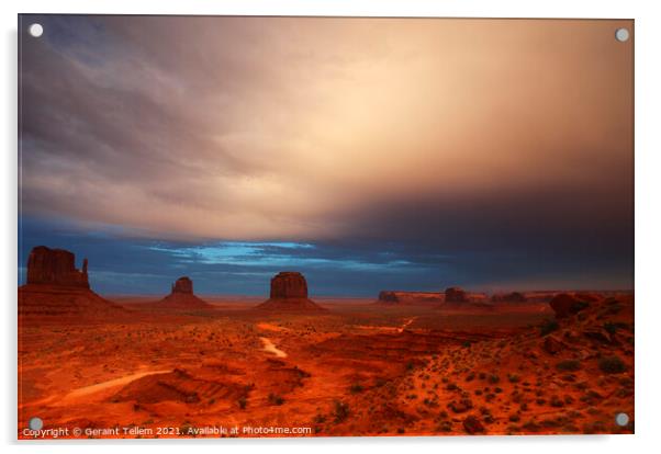 Evening light over Monument Valley, Navajo Tribal Park, USA Acrylic by Geraint Tellem ARPS
