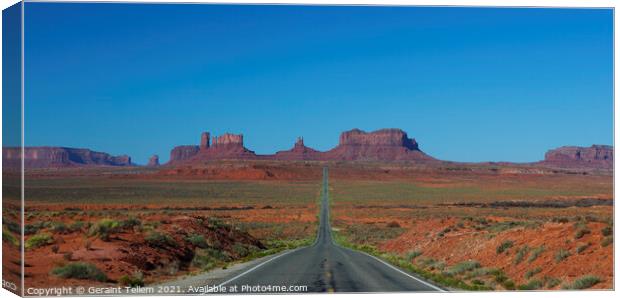 Monument Valley from Route 163, Utah, USA Canvas Print by Geraint Tellem ARPS