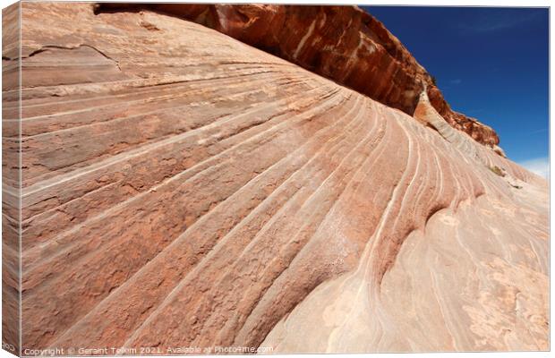 Striped sandstone cliffs, Grand Staircase-Escalante National Monument, Utah, USA Canvas Print by Geraint Tellem ARPS