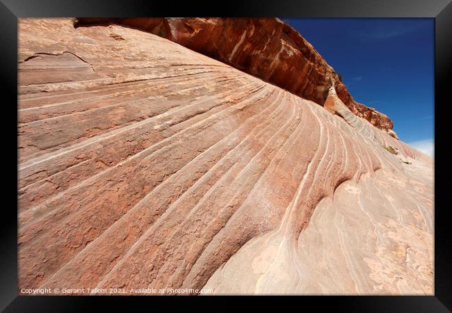 Striped sandstone cliffs, Grand Staircase-Escalante National Monument, Utah, USA Framed Print by Geraint Tellem ARPS