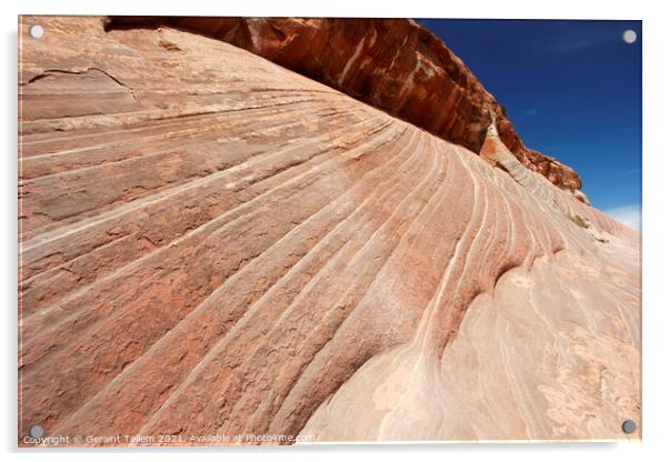 Striped sandstone cliffs, Grand Staircase-Escalante National Monument, Utah, USA Acrylic by Geraint Tellem ARPS