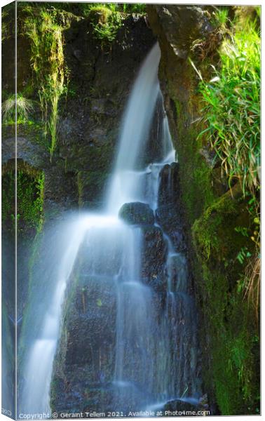 Sgwd Isaf Clun Gwyn, Ystradfellte, Brecon Beacons, Powys, Wales, UK Canvas Print by Geraint Tellem ARPS