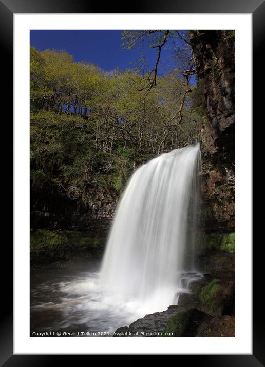 Sgwd yr Eira waterfall, Ystradfellte, Brecon Beacons, Wales Framed Mounted Print by Geraint Tellem ARPS