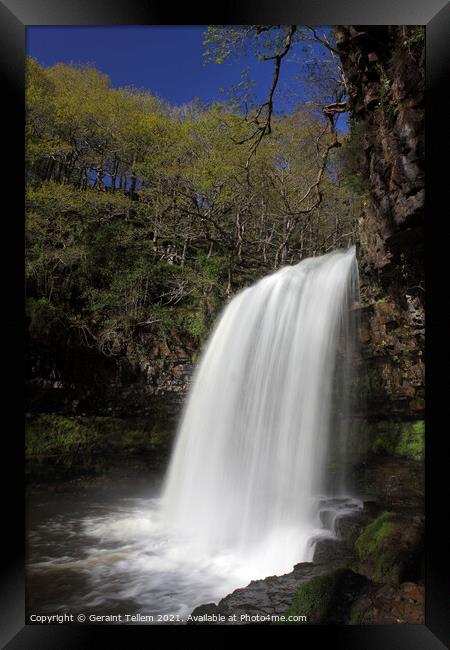 Sgwd yr Eira waterfall, Ystradfellte, Brecon Beacons, Wales Framed Print by Geraint Tellem ARPS