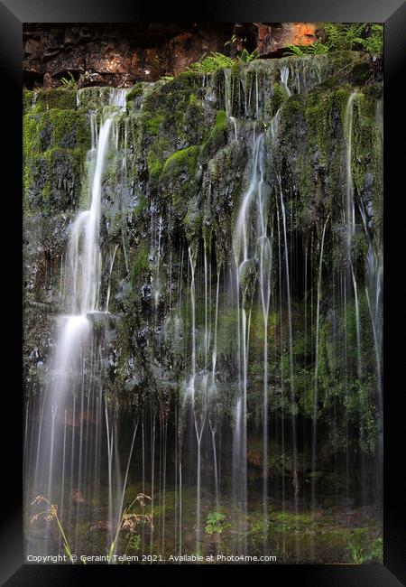 Sgwd Isaf Clun Gwyn waterfall, Ystradfellte, Brecon Beacons Wales Framed Print by Geraint Tellem ARPS