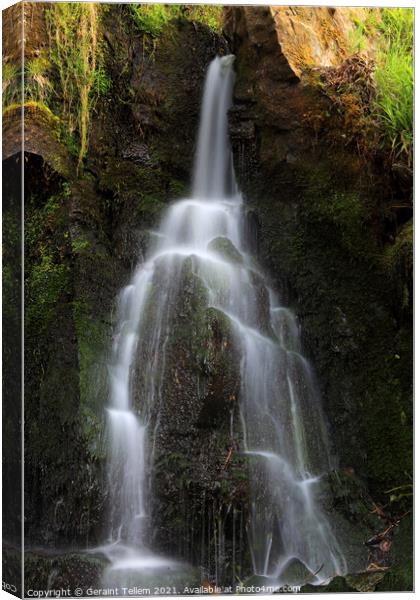 Sgwd Isaf Clun Gwyn waterfall, Ystradfellte, Brecon Beacons Wales Canvas Print by Geraint Tellem ARPS