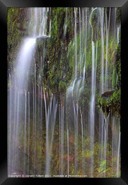 Sgwd Isaf Clun Gwyn waterfall, Ystradfellte, Brecon Beacons Wales Framed Print by Geraint Tellem ARPS