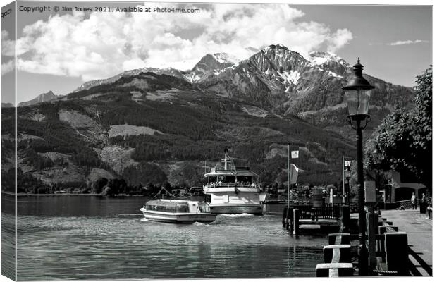 Zell am See in Black and White Canvas Print by Jim Jones