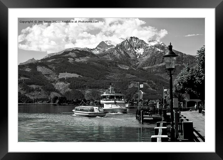 Zell am See in Black and White Framed Mounted Print by Jim Jones