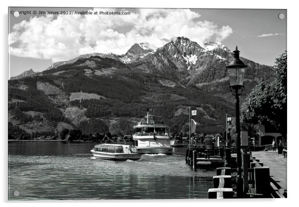 Zell am See in Black and White Acrylic by Jim Jones