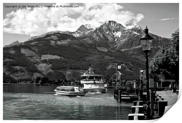 Zell am See in Black and White Print by Jim Jones