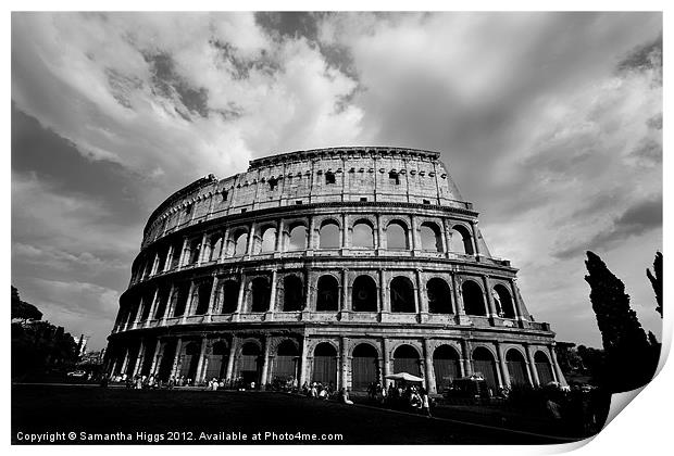 Colosseum in Black and White Print by Samantha Higgs