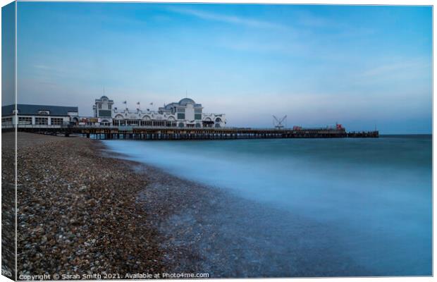 Southsea Pier Long Exposure  Canvas Print by Sarah Smith