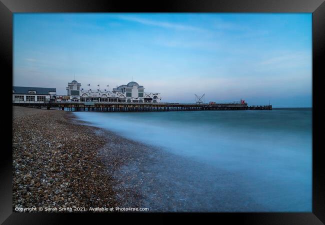 Southsea Pier Long Exposure  Framed Print by Sarah Smith