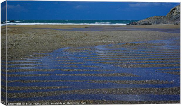 Sky Reflected - Gwithian, Hayle, Cornwall Canvas Print by Brian Pierce