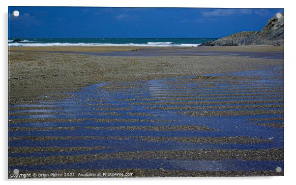 Sky Reflected - Gwithian, Hayle, Cornwall Acrylic by Brian Pierce