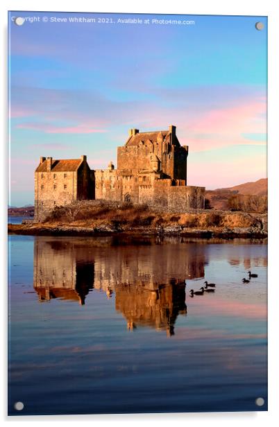 Eilean Donan Castle by Evening Light. Acrylic by Steve Whitham